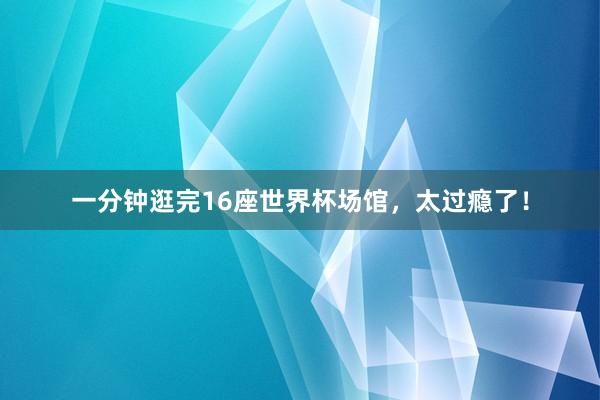 一分钟逛完16座世界杯场馆，太过瘾了！