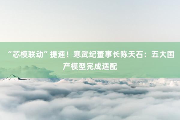 “芯模联动”提速！寒武纪董事长陈天石：五大国产模型完成适配