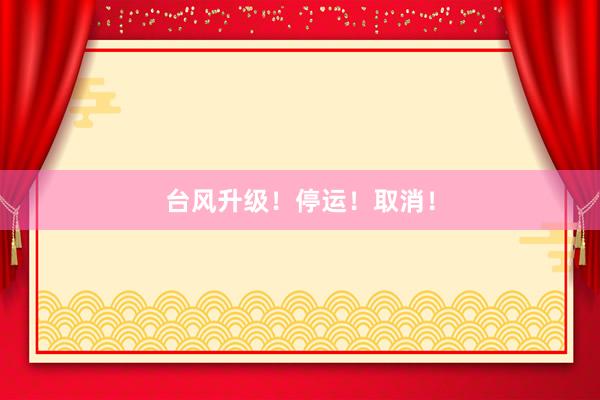 台风升级！停运！取消！