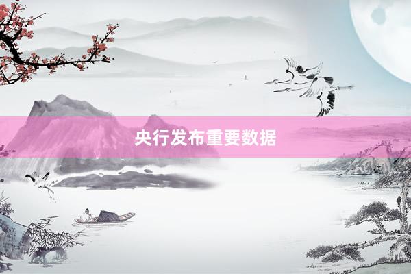 央行发布重要数据