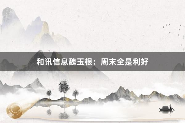 和讯信息魏玉根：周末全是利好