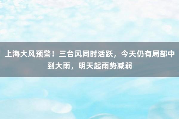 上海大风预警！三台风同时活跃，今天仍有局部中到大雨，明天起雨势减弱