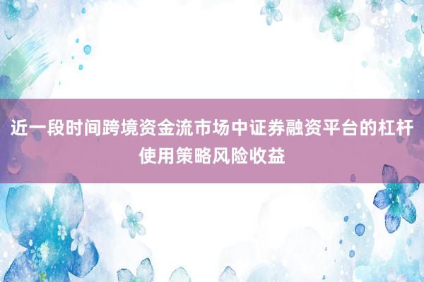 近一段时间跨境资金流市场中证券融资平台的杠杆使用策略风险收益