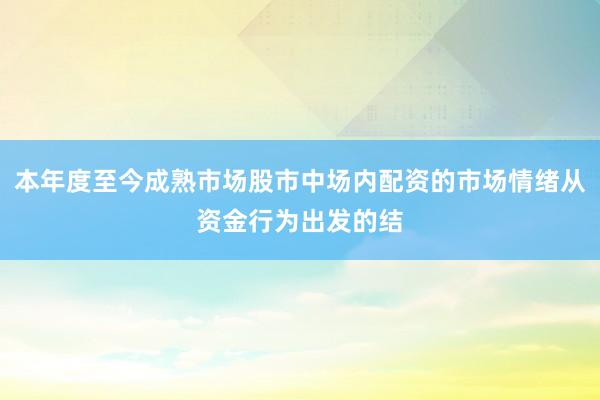 本年度至今成熟市场股市中场内配资的市场情绪从资金行为出发的结