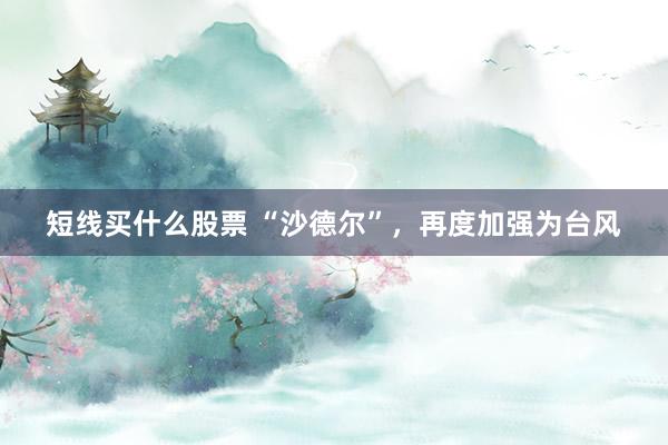 短线买什么股票 “沙德尔”，再度加强为台风