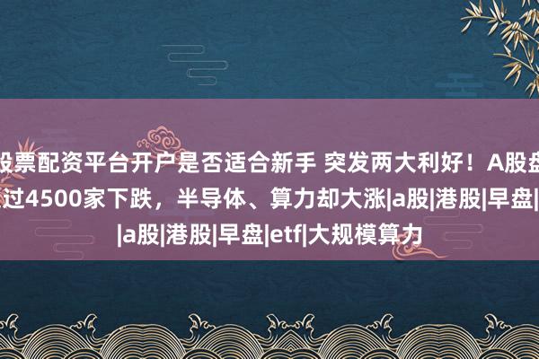 股票配资平台开户是否适合新手 突发两大利好！A股盘中深v，一度超过4500家下跌，半导体、算力却大涨|a股|港股|早盘|etf|大规模算力