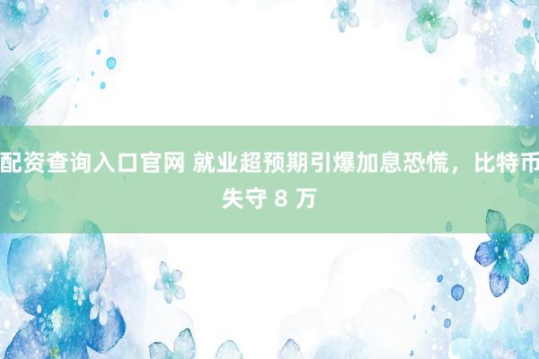 配资查询入口官网 就业超预期引爆加息恐慌，比特币失守 8 万