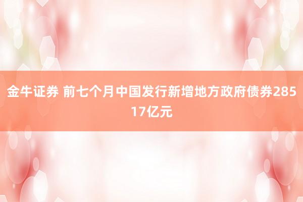 金牛证券 前七个月中国发行新增地方政府债券28517亿元