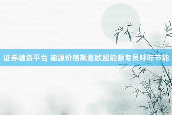 证券融资平台 能源价格飙涨　欧盟能源专员呼吁节能