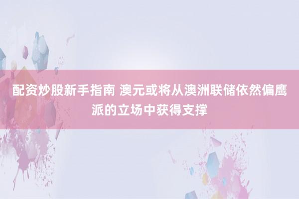 配资炒股新手指南 澳元或将从澳洲联储依然偏鹰派的立场中获得支撑